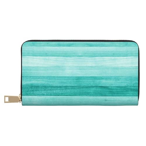 VOSERY Geldbörse Damen Leder Bifold Multi Card Wallet Teal Türkis Damen Geldbörsen Lange Geldbörse von VOSERY