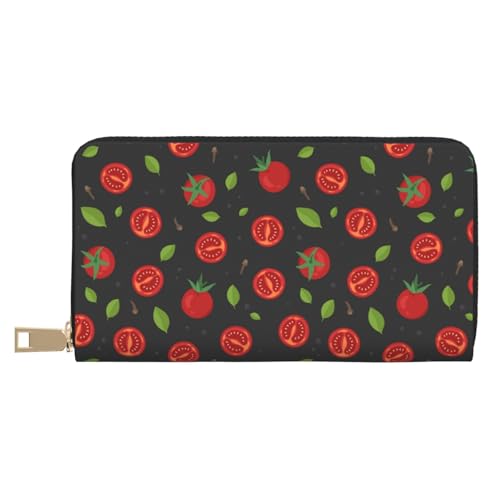 VOSERY Geldbörse Damen Leder Bifold Multi Card Wallet Tomatoes1 Damen Geldbörsen Lange Geldbörse von VOSERY
