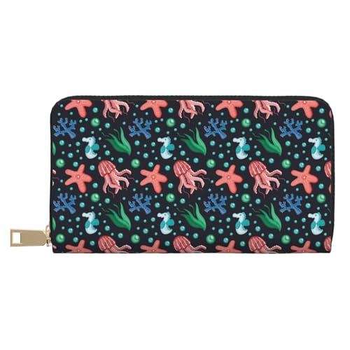 VOSERY Geldbörse Damen Leder Bifold Multi Card Wallet Unterwasserwelt Damen Geldbörsen Lange Geldbörse VOSERY Geldbörse Damen Leder Bifold Multi Card Wallet Unterwasserwelt Damen Geldbörsen Lange Geldbörse von VOSERY