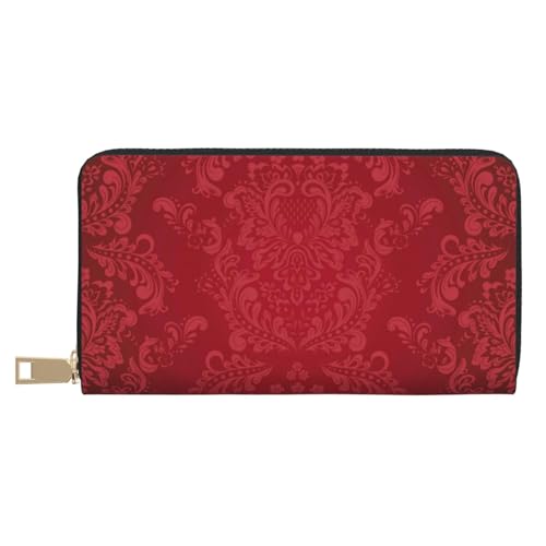 VOSERY Geldbörse Damen Leder Bifold Multi Card Wallet Vintage Burgundy Damen Lange Geldbörse Geldbörsen VOSERY Geldbörse Damen Leder Bifold Multi Card Wallet Vintage Burgundy Damen Lange Geldbörse Geldbörsen von VOSERY