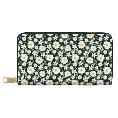 VOSERY Geldbörse Damen Leder Bifold Multi Card Wallet White Daisies and Bee Damen Geldbörsen Lange Geldbörse VOSERY Geldbörse Damen Leder Bifold Multi Card Wallet White Daisies and Bee Damen Geldbörsen Lange Geldbörse von VOSERY
