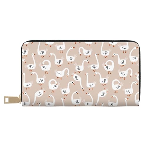 VOSERY Geldbörse Damen Leder Bifold Multi Card Wallet White Goose Damen Geldbörsen Lange Geldbörse von VOSERY