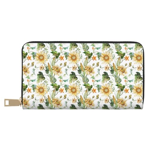 VOSERY Geldbörse für Damen, Leder, Bifold Multi Card, Aquarell, helle Sonnenblumen, Damengeldbörse, lange Geldbörse VOSERY Geldbörse für Damen, Leder, Bifold Multi Card, Aquarell, helle Sonnenblumen, Damengeldbörse, lange Geldbörse von VOSERY