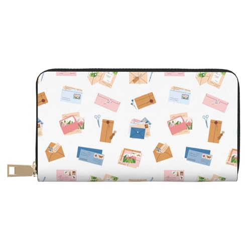 VOSERY Geldbörse für Damen, Leder, Bifold Multi Card, Farbumschlag, Muster, Damengeldbörse, lange Geldbörse VOSERY Geldbörse für Damen, Leder, Bifold Multi Card, Farbumschlag, Muster, Damengeldbörse, lange Geldbörse von VOSERY