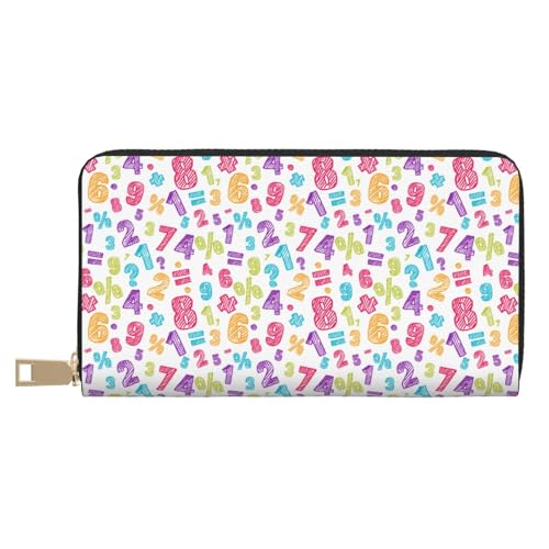 VOSERY Geldbörse für Damen, Leder, Bifold Multi Card, Mathematik, bunte Zahlen, lange Geldbörse für Damen VOSERY Geldbörse für Damen, Leder, Bifold Multi Card, Mathematik, bunte Zahlen, lange Geldbörse für Damen von VOSERY