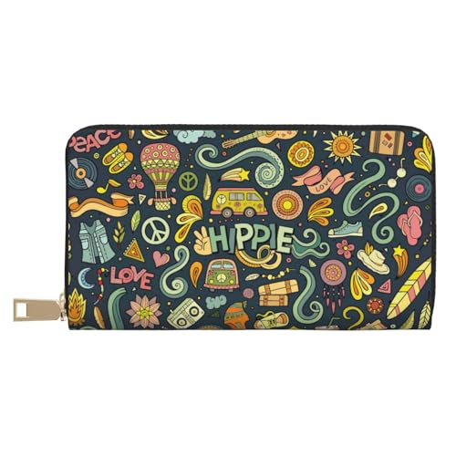 VOSERY Geldbörse für Damen, Leder, Bifold Multi Card, bunt, Hippie, lange Geldbörse für Damen VOSERY Geldbörse für Damen, Leder, Bifold Multi Card, bunt, Hippie, lange Geldbörse für Damen von VOSERY
