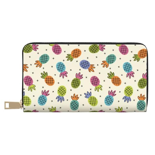 VOSERY Geldbörse für Damen, Leder, Bifold Multi Card, bunte Ananas-Damengeldbörse, lange Geldbörse VOSERY Geldbörse für Damen, Leder, Bifold Multi Card, bunte Ananas-Damengeldbörse, lange Geldbörse von VOSERY