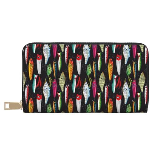 VOSERY Geldbörse für Damen, Leder, Bifold Multi Card, bunte Angelköder, lange Geldbörse für Damen VOSERY Geldbörse für Damen, Leder, Bifold Multi Card, bunte Angelköder, lange Geldbörse für Damen von VOSERY