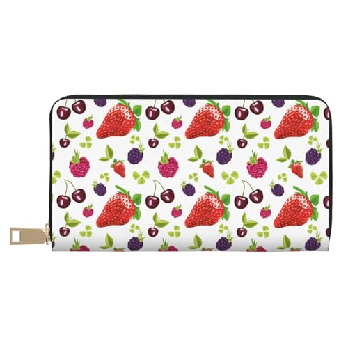 VOSERY Geldbörse für Damen, Leder, Bifold Multi Card, bunte Erdbeerfrucht, lange Geldbörse für Damen VOSERY Geldbörse für Damen, Leder, Bifold Multi Card, bunte Erdbeerfrucht, lange Geldbörse für Damen von VOSERY