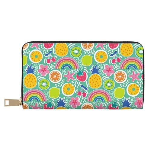 VOSERY Geldbörse für Damen, Leder, Bifold Multi Card, bunte Früchte, Regenbogenfarben, lange Geldbörse VOSERY Geldbörse für Damen, Leder, Bifold Multi Card, bunte Früchte, Regenbogenfarben, lange Geldbörse von VOSERY