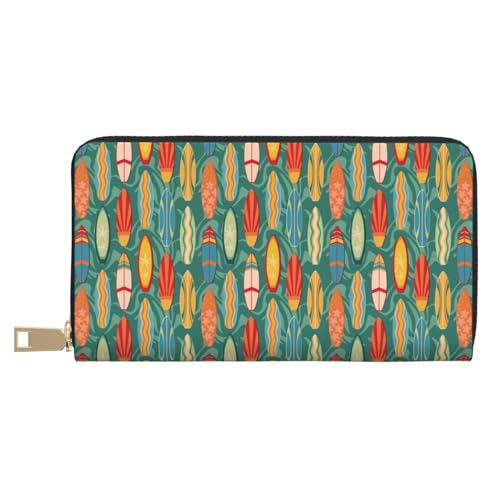 VOSERY Geldbörse für Damen, Leder, Bifold Multi Card, bunte Surfbretter, lange Geldbörse für Damen VOSERY Geldbörse für Damen, Leder, Bifold Multi Card, bunte Surfbretter, lange Geldbörse für Damen von VOSERY