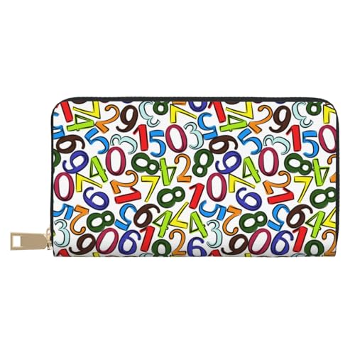 VOSERY Geldbörse für Damen, Leder, Bifold Multi Card, bunte Zahlen, Mathematik, Damengeldbörse, lange Geldbörse VOSERY Geldbörse für Damen, Leder, Bifold Multi Card, bunte Zahlen, Mathematik, Damengeldbörse, lange Geldbörse von VOSERY