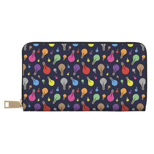 VOSERY Geldbörse für Damen, Leder, Bifold Multi Card Geldbörse, Glühbirne, bunt, lange Geldbörse für Damen VOSERY Geldbörse für Damen, Leder, Bifold Multi Card Geldbörse, Glühbirne, bunt, lange Geldbörse für Damen von VOSERY