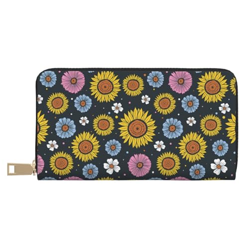 VOSERY Geldbörse für Damen, Leder, Bifold Multi Card Geldbörse, Sonnenblumen, wunderschöne Damengeldbörsen, lange Geldbörse VOSERY Geldbörse für Damen, Leder, Bifold Multi Card Geldbörse, Sonnenblumen, wunderschöne Damengeldbörsen, lange Geldbörse von VOSERY