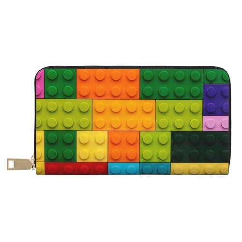 VOSERY Geldbörse für Damen, Leder, Bifold Multi Card Geldbörse, bunte Bausteine, lange Geldbörse für Damen VOSERY Geldbörse für Damen, Leder, Bifold Multi Card Geldbörse, bunte Bausteine, lange Geldbörse für Damen von VOSERY