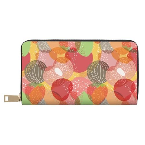 VOSERY Geldbörse für Damen, Leder, Bifold Multi Card Geldbörse, bunte Früchte, lange Geldbörse VOSERY Geldbörse für Damen, Leder, Bifold Multi Card Geldbörse, bunte Früchte, lange Geldbörse von VOSERY