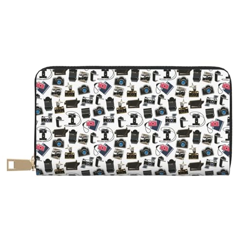 VOSERY Geldbörse für Damen, Leder, Bifold Multi Card Geldbörse, coole Kamera, lange Geldbörse für Damen VOSERY Geldbörse für Damen, Leder, Bifold Multi Card Geldbörse, coole Kamera, lange Geldbörse für Damen von VOSERY