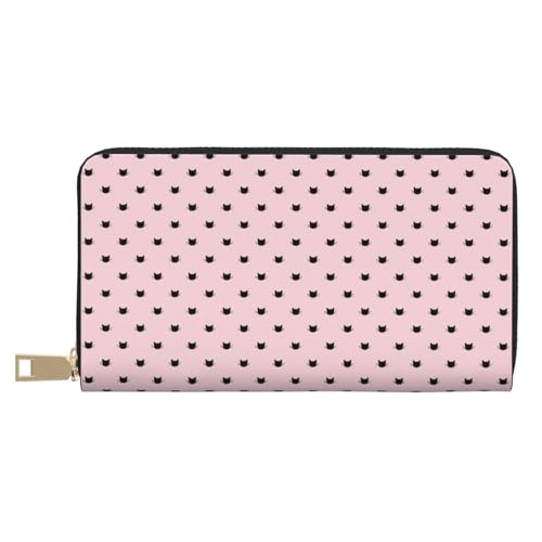 VOSERY Geldbörse für Damen, Leder, Bifold Multi Card Geldbörse, niedlicher Katzendruck, lange Geldbörse für Damen von VOSERY
