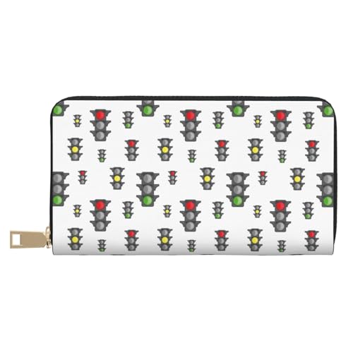 VOSERY Geldbörse für Damen, Leder, Bifold Multi Card Geldbörse, niedliches Ampelmuster, lange Geldbörse für Damen VOSERY Geldbörse für Damen, Leder, Bifold Multi Card Geldbörse, niedliches Ampelmuster, lange Geldbörse für Damen von VOSERY