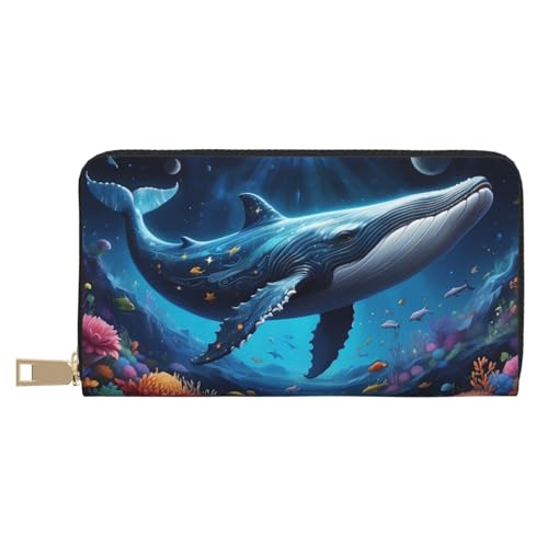 VOSERY Geldbörse für Damen, Leder, Bifold Multi Card Wal, bunte Ozeanwal-Damengeldbörse, lange Geldbörse VOSERY Geldbörse für Damen, Leder, Bifold Multi Card Wal, bunte Ozeanwal-Damengeldbörse, lange Geldbörse von VOSERY