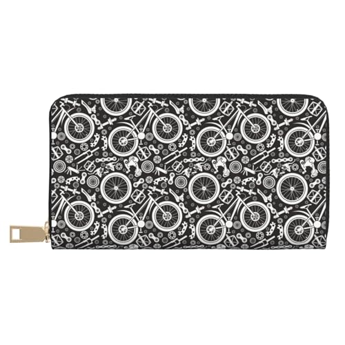VOSERY Geldbörse für Damen, Leder, Bifold Multi Card Wallet, Fahrradmuster, mechanische Damengeldbörse, lange Geldbörse VOSERY Geldbörse für Damen, Leder, Bifold Multi Card Wallet, Fahrradmuster, mechanische Damengeldbörse, lange Geldbörse von VOSERY
