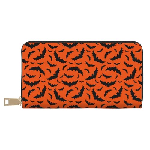 VOSERY Geldbörse für Damen, Leder, Bifold Multi Card Wallet, Fledermaus, Halloween, lange Geldbörse für Damen VOSERY Geldbörse für Damen, Leder, Bifold Multi Card Wallet, Fledermaus, Halloween, lange Geldbörse für Damen von VOSERY