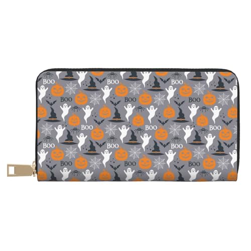 VOSERY Geldbörse für Damen, Leder, Bifold Multi Card Wallet, Halloween Kürbis Damen Lange Geldbörse Geldbörsen VOSERY Geldbörse für Damen, Leder, Bifold Multi Card Wallet, Halloween Kürbis Damen Lange Geldbörse Geldbörsen von VOSERY