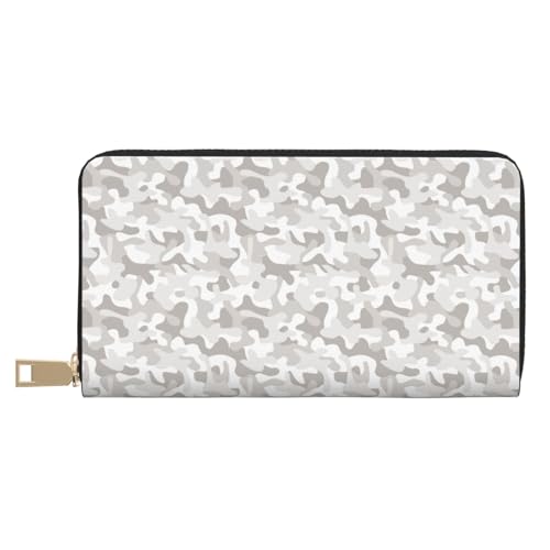VOSERY Geldbörse für Damen, Leder, Bifold Multi Card Wallet, Hellgrau, Camouflage, lange Geldbörse für Damen VOSERY Geldbörse für Damen, Leder, Bifold Multi Card Wallet, Hellgrau, Camouflage, lange Geldbörse für Damen von VOSERY