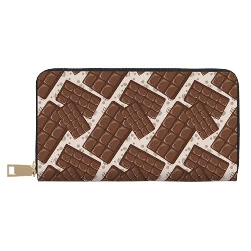 VOSERY Geldbörse für Damen, Leder, Bifold Multi Card Wallet, Schokoladenmuster, niedlich, lange Geldbörse für Damen VOSERY Geldbörse für Damen, Leder, Bifold Multi Card Wallet, Schokoladenmuster, niedlich, lange Geldbörse für Damen von VOSERY