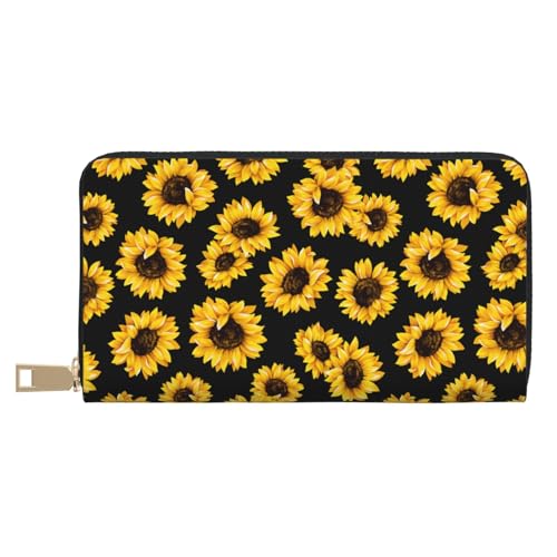 VOSERY Geldbörse für Damen, Leder, Bifold Multi Card Wallet, Sonnenblumenmuster, lange Geldbörse für Damen VOSERY Geldbörse für Damen, Leder, Bifold Multi Card Wallet, Sonnenblumenmuster, lange Geldbörse für Damen von VOSERY