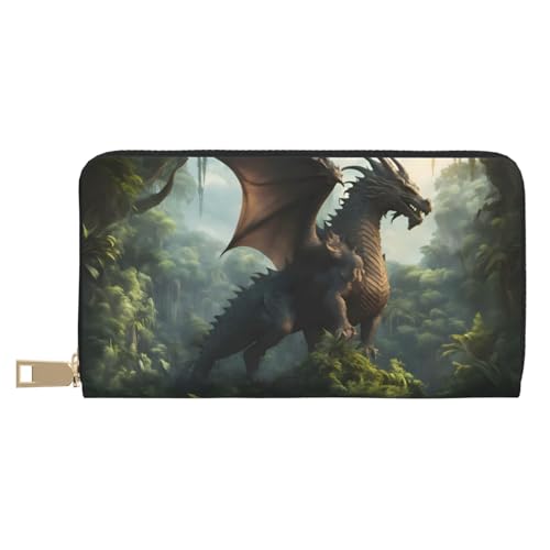 VOSERY Geldbörse für Damen, Leder, Bifold Multi Card Wallet, Waldsteinfarbener Drache, Damengeldbörse, lange Geldbörse VOSERY Geldbörse für Damen, Leder, Bifold Multi Card Wallet, Waldsteinfarbener Drache, Damengeldbörse, lange Geldbörse von VOSERY