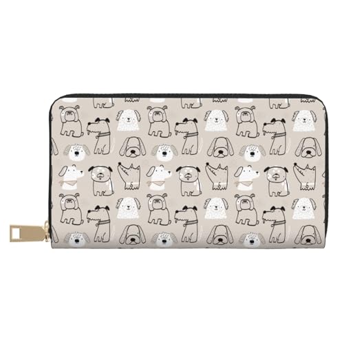 VOSERY Geldbörse für Damen, Leder, Bifold Multi Card Wallet, Welpendruck Damen Lange Geldbörse Geldbörsen VOSERY Geldbörse für Damen, Leder, Bifold Multi Card Wallet, Welpendruck Damen Lange Geldbörse Geldbörsen von VOSERY