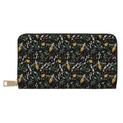 VOSERY Geldbörse für Damen, Leder, Bifold Multi Card Wallet, Wespen und Blumen, lange Geldbörse für Damen VOSERY Geldbörse für Damen, Leder, Bifold Multi Card Wallet, Wespen und Blumen, lange Geldbörse für Damen von VOSERY