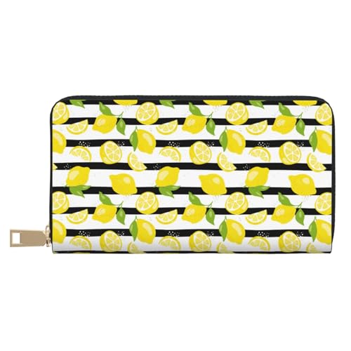 VOSERY Geldbörse für Damen, Leder, Bifold Multi Card Wallet, Zitronen-Druck, lange Geldbörse für Damen VOSERY Geldbörse für Damen, Leder, Bifold Multi Card Wallet, Zitronen-Druck, lange Geldbörse für Damen von VOSERY