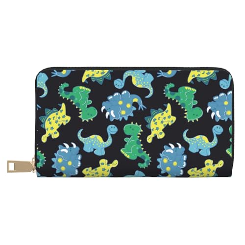 VOSERY Geldbörse für Damen, Leder, Bifold Multi Card Wallet, bunte Dinosaurier-Damengeldbörse, lange Geldbörse VOSERY Geldbörse für Damen, Leder, Bifold Multi Card Wallet, bunte Dinosaurier-Damengeldbörse, lange Geldbörse von VOSERY