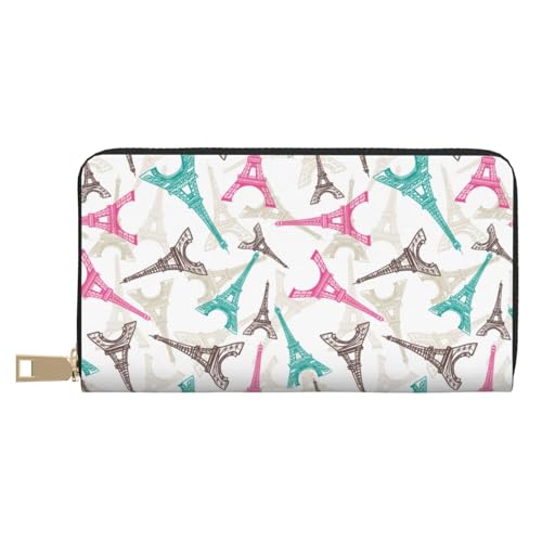 VOSERY Geldbörse für Damen, Leder, Bifold Multi Card Wallet, bunte Eiffelturm-Damengeldbörse, lange Geldbörse VOSERY Geldbörse für Damen, Leder, Bifold Multi Card Wallet, bunte Eiffelturm-Damengeldbörse, lange Geldbörse von VOSERY