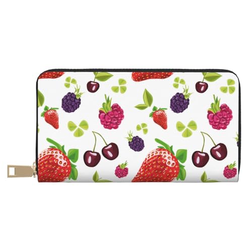 VOSERY Geldbörse für Damen, Leder, Bifold Multi Card Wallet, bunte Erdbeerfrucht-Damengeldbörse, lange Geldbörse VOSERY Geldbörse für Damen, Leder, Bifold Multi Card Wallet, bunte Erdbeerfrucht-Damengeldbörse, lange Geldbörse von VOSERY