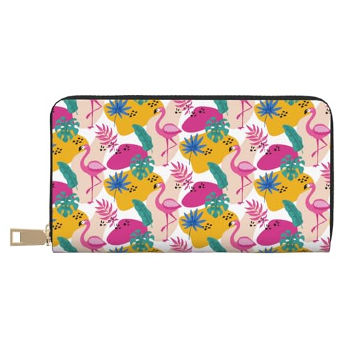 VOSERY Geldbörse für Damen, Leder, Bifold Multi Card Wallet, bunte Flamingo-Damengeldbörse, lange Geldbörse VOSERY Geldbörse für Damen, Leder, Bifold Multi Card Wallet, bunte Flamingo-Damengeldbörse, lange Geldbörse von VOSERY