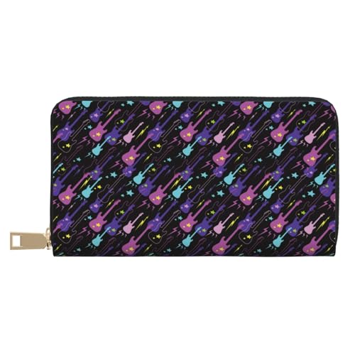 VOSERY Geldbörse für Damen, Leder, Bifold Multi Card Wallet, bunte Gitarre, lange Geldbörse für Damen VOSERY Geldbörse für Damen, Leder, Bifold Multi Card Wallet, bunte Gitarre, lange Geldbörse für Damen von VOSERY