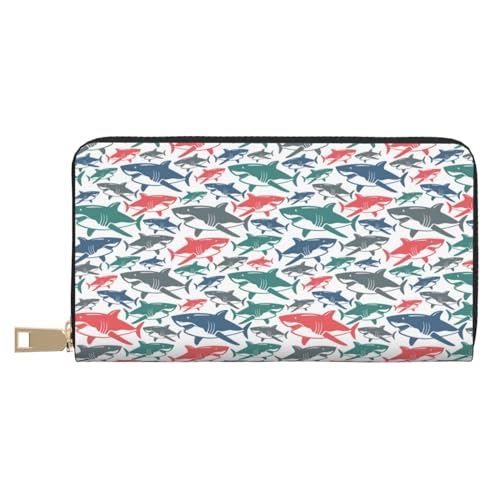 VOSERY Geldbörse für Damen, Leder, Bifold Multi Card Wallet, bunte Hai-Damengeldbörse, lange Geldbörse VOSERY Geldbörse für Damen, Leder, Bifold Multi Card Wallet, bunte Hai-Damengeldbörse, lange Geldbörse von VOSERY