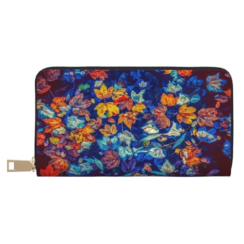 VOSERY Geldbörse für Damen, Leder, Bifold Multi Card Wallet, bunte Herbstblätter, lange Geldbörse für Damen VOSERY Geldbörse für Damen, Leder, Bifold Multi Card Wallet, bunte Herbstblätter, lange Geldbörse für Damen von VOSERY