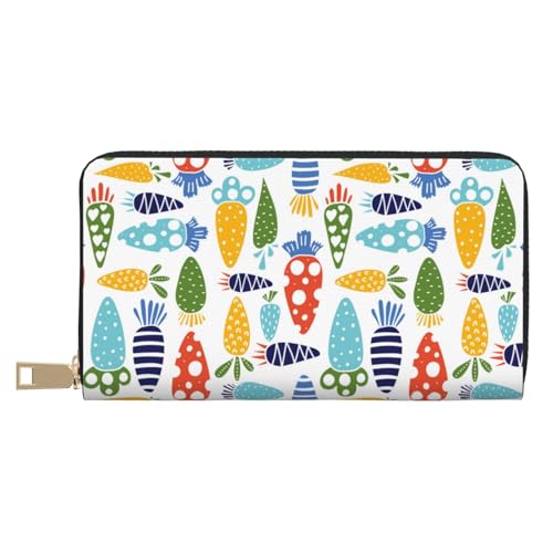 VOSERY Geldbörse für Damen, Leder, Bifold Multi Card Wallet, bunte Karotten-Damengeldbörse, lange Geldbörse VOSERY Geldbörse für Damen, Leder, Bifold Multi Card Wallet, bunte Karotten-Damengeldbörse, lange Geldbörse von VOSERY