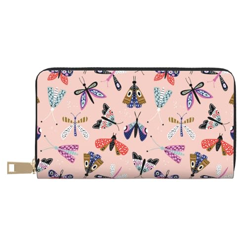 VOSERY Geldbörse für Damen, Leder, Bifold Multi Card Wallet, bunte Motten-Damengeldbörse, lange Geldbörse VOSERY Geldbörse für Damen, Leder, Bifold Multi Card Wallet, bunte Motten-Damengeldbörse, lange Geldbörse von VOSERY