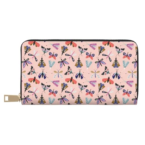 VOSERY Geldbörse für Damen, Leder, Bifold Multi Card Wallet, bunte Motten-Damengeldbörse, lange Geldbörse VOSERY Geldbörse für Damen, Leder, Bifold Multi Card Wallet, bunte Motten-Damengeldbörse, lange Geldbörse von VOSERY