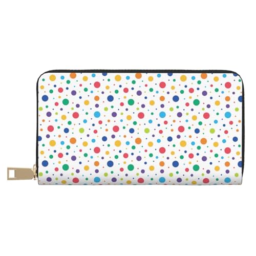 VOSERY Geldbörse für Damen, Leder, Bifold Multi Card Wallet, bunte Punkte, lange Geldbörse für Damen VOSERY Geldbörse für Damen, Leder, Bifold Multi Card Wallet, bunte Punkte, lange Geldbörse für Damen von VOSERY