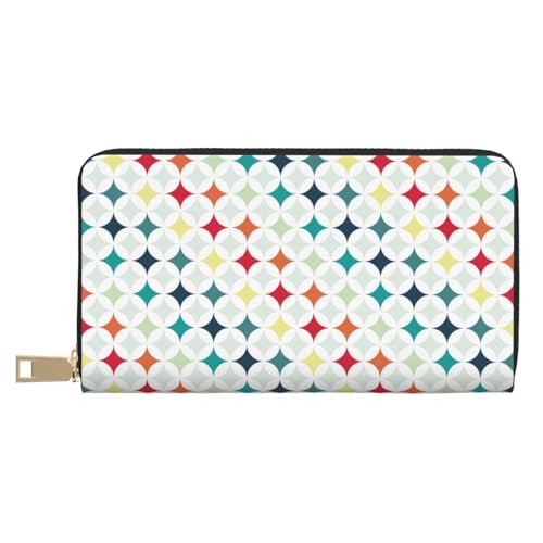 VOSERY Geldbörse für Damen, Leder, Bifold Multi Card Wallet, bunte geometrische Damengeldbörse, lange Geldbörse VOSERY Geldbörse für Damen, Leder, Bifold Multi Card Wallet, bunte geometrische Damengeldbörse, lange Geldbörse von VOSERY