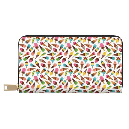 VOSERY Geldbörse für Damen, Leder, Bifold Multi Card Wallet, buntes Eis, lange Geldbörse für Damen VOSERY Geldbörse für Damen, Leder, Bifold Multi Card Wallet, buntes Eis, lange Geldbörse für Damen von VOSERY