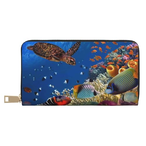 VOSERY Geldbörse für Damen, Leder, Bifold Multi Card Wallet, buntes Korallenriff, Damengeldbörse, lange Geldbörse VOSERY Geldbörse für Damen, Leder, Bifold Multi Card Wallet, buntes Korallenriff, Damengeldbörse, lange Geldbörse von VOSERY
