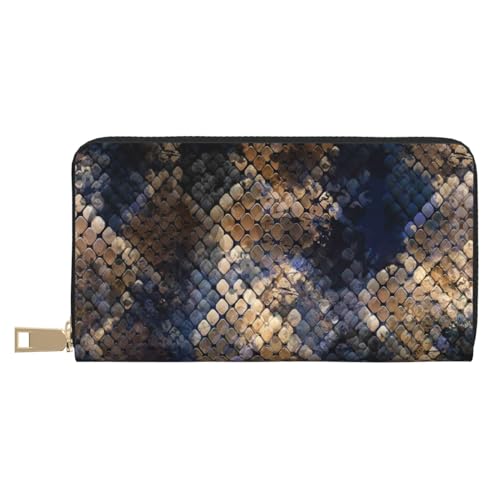 VOSERY Geldbörse für Damen, Leder, Bifold Multi-Karten-Geldbörse, Aquarell-Schlangenhaut, lange Geldbörse VOSERY Geldbörse für Damen, Leder, Bifold Multi-Karten-Geldbörse, Aquarell-Schlangenhaut, lange Geldbörse von VOSERY