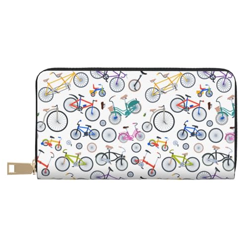 VOSERY Geldbörse für Damen, Leder, Bifold Multi-Karten-Geldbörse, Fahrraddruck, bunte Damengeldbörse, lange Geldbörse VOSERY Geldbörse für Damen, Leder, Bifold Multi-Karten-Geldbörse, Fahrraddruck, bunte Damengeldbörse, lange Geldbörse von VOSERY